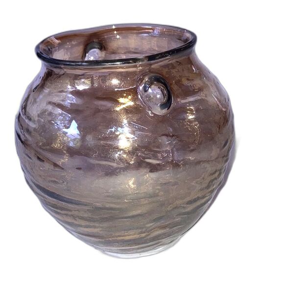 ANTHROPOLOGIE Capricio Art Glass Vase Candle holder With Small Handles - Picture 5 of 11